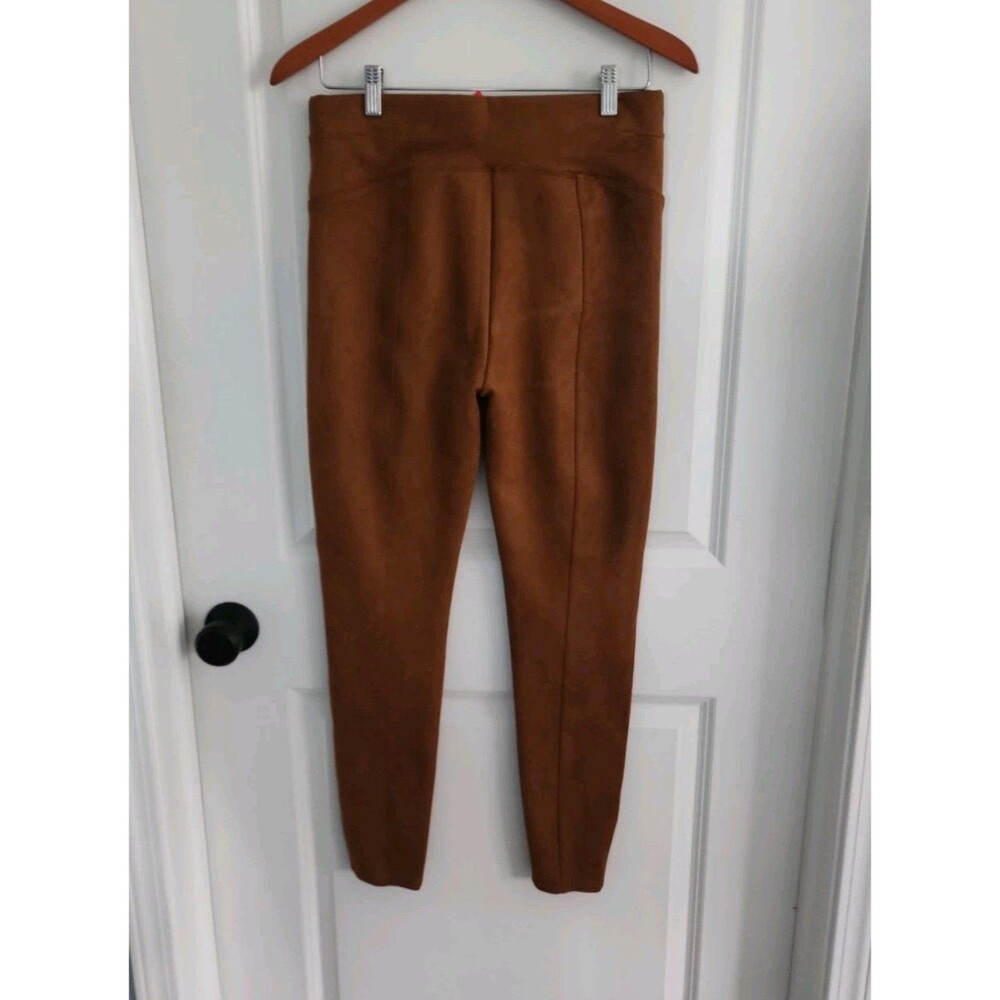 Spanx High Waist Faux Suede  Leggings Rich Caramel Tan Pull On Stretch 20322R - Picture 3 of 7